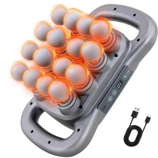 Morgela 16-head massage gun targets deep tissue for post-workout recovery.