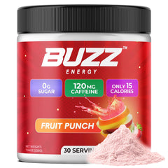 Morning Buzz compact tub and glass ready for workout session.