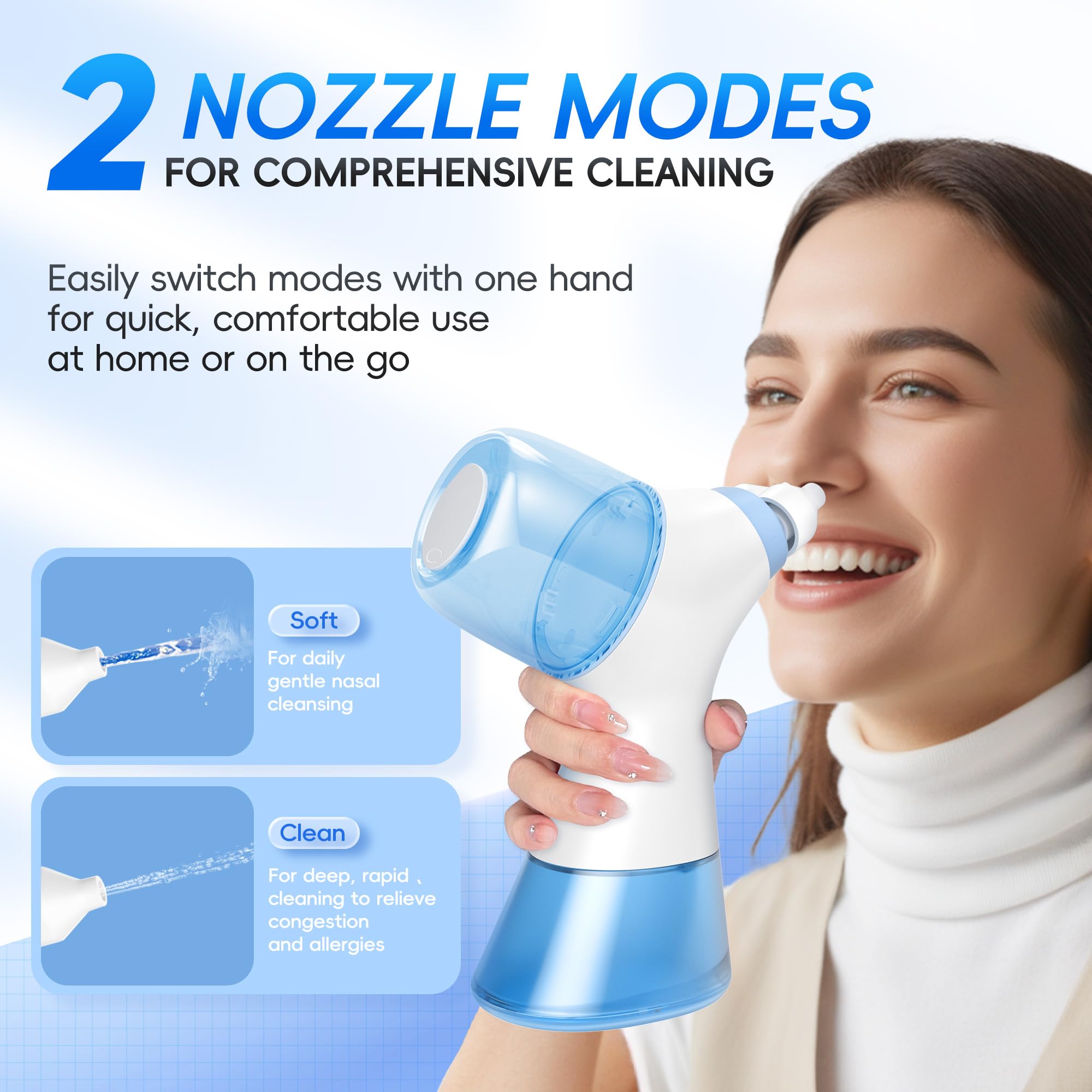 Mornwell nasal irrigation waste-collection feature keeps the setup clean.