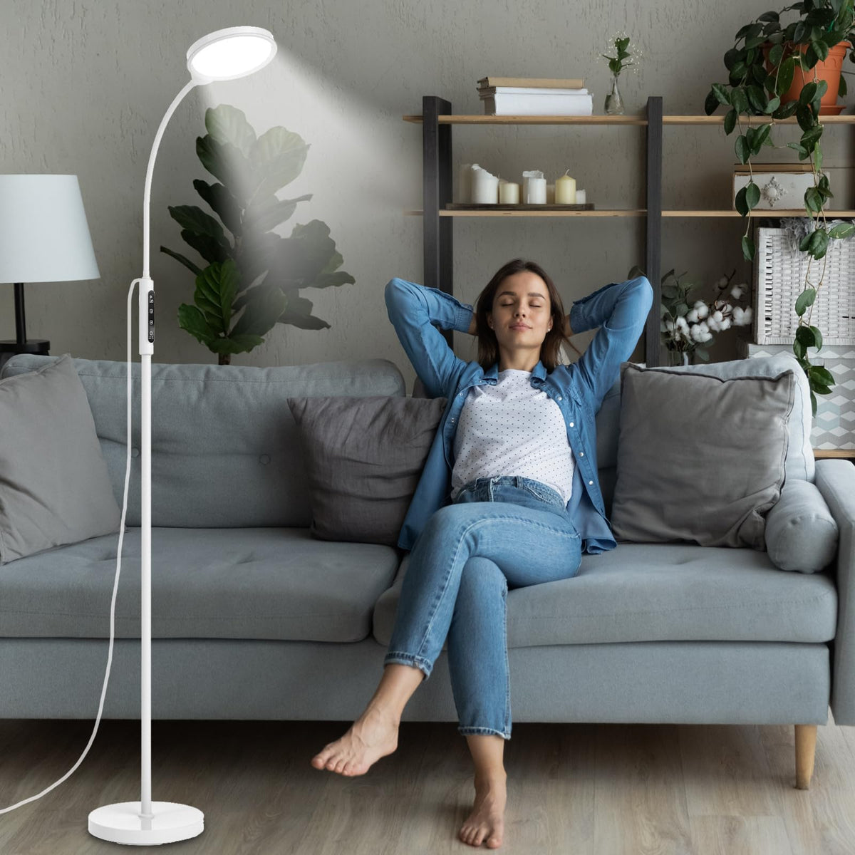 Morpholife 11k Lux lamp simulates sunlight for mood support.