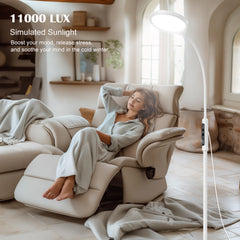 Morpholife light therapy lamp adjustable height for versatile positioning.