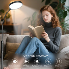 Morpholife full-spectrum light lamp delivers natural daylight without UV.