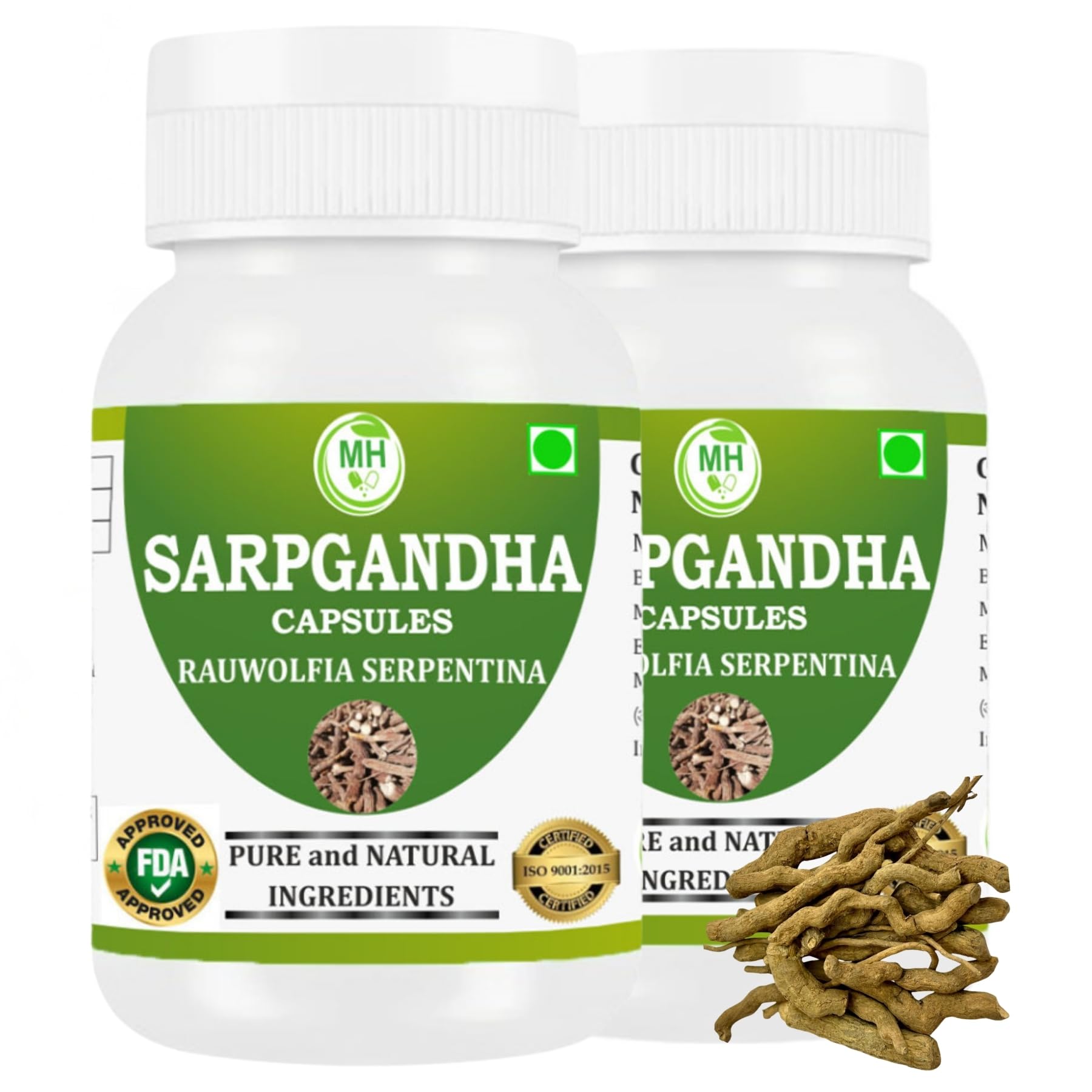 Morsan Healthcare Sarpgandha bottle front shows vegan capsules for daily wellness
