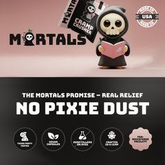 Mortals Cramp Crusher desk-ready packaging for quick support.