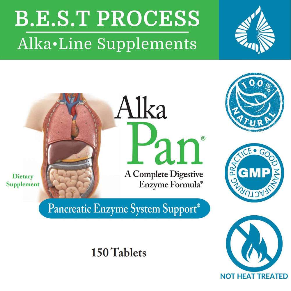 Morter Alka-Pan bottle being poured, suggesting on-the-go enzyme relief.