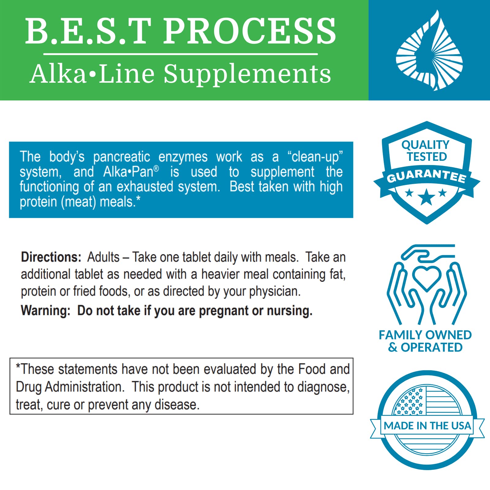 Morter Alka-Pan label detail showing natural ingredients and alkaline blend.