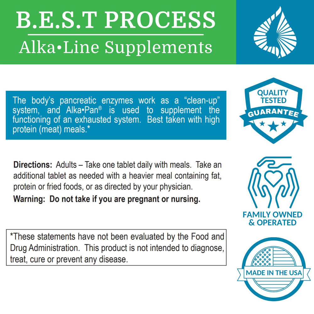 Morter Alka-Pan label detail showing natural ingredients and alkaline blend.