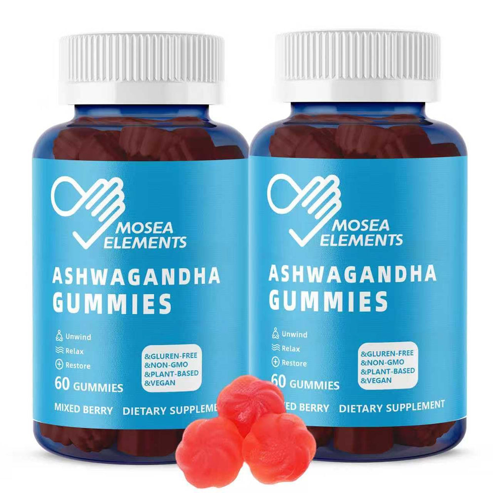 MOSEA ELEMENTS Ashwagandha gummies berry flavor pack for daily calm and focus