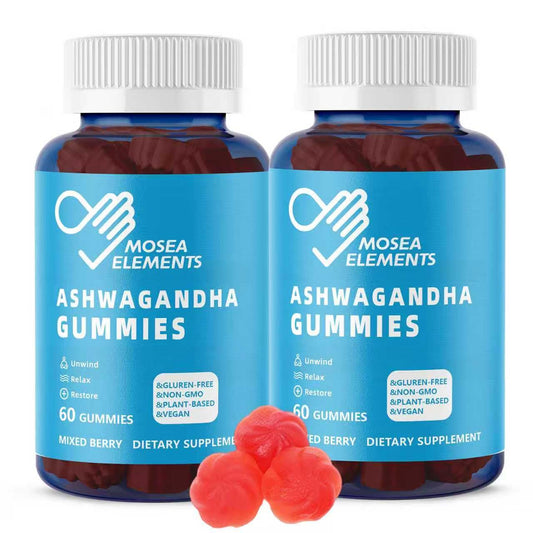 MOSEA ELEMENTS Ashwagandha gummies berry flavor pack for daily calm and focus