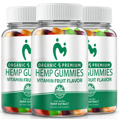 MOSRAY Hemp Gummies 3 pack front view highlighting natural, soothing daily use