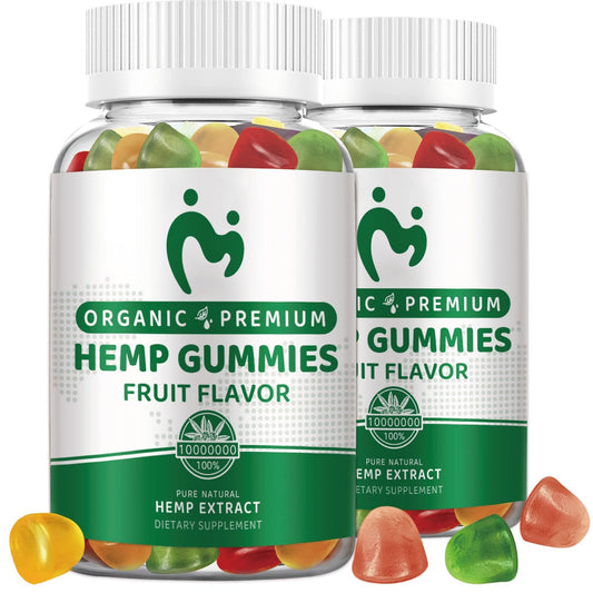 MOSRAY Hemp Gummies bottle front suggests restful evenings and daily calm.