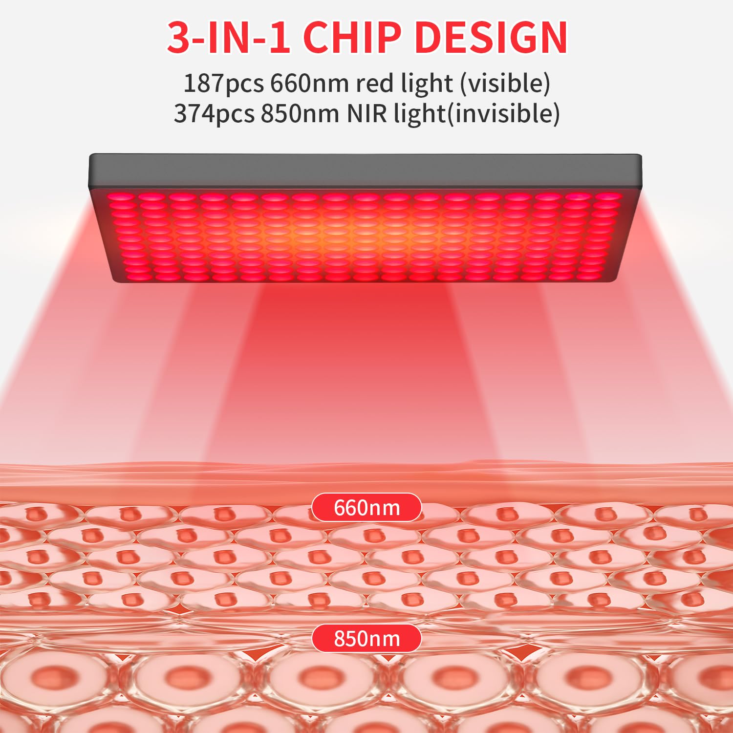 MOTAYU LED 660nm 850nm configuration emphasizes two wavelength therapy options.