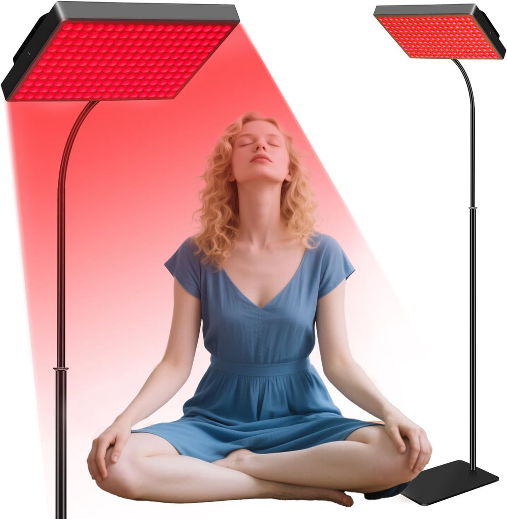 MOTAYU red light therapy panel front view with 660nm and 850nm LEDs for skin rejuvenation.