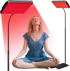 MOTAYU red light therapy panel front view with 660nm and 850nm LEDs for skin rejuvenation.
