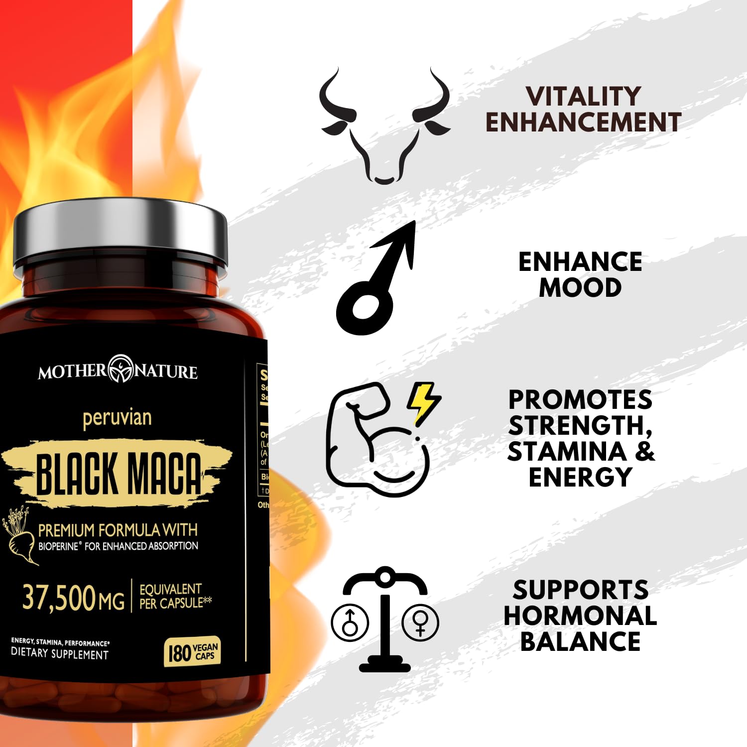 Cognitive clarity and endurance support from Mother Nature maca for demanding days.