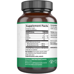 Mother Nature Organics Omega-3 softgels closeup highlighting high EPA and DHA for joints.