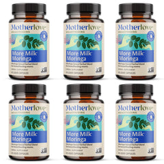 Motherlove More Milk Moringa bottle pour supports easy daily dosing.
