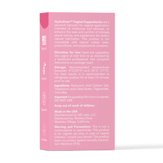 MOTHER'S DOSE individual suppositories wrapped for easy, mess-free use