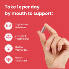 Mother's Promise delayed-release capsules ensure gut-to-vagina support.