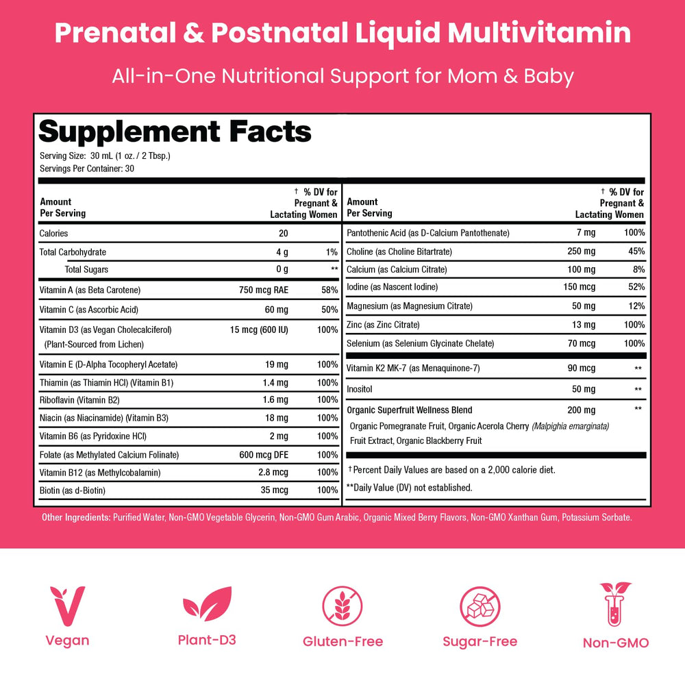 Mother's Promise natural berry flavor enhances taste during daily vitamins.