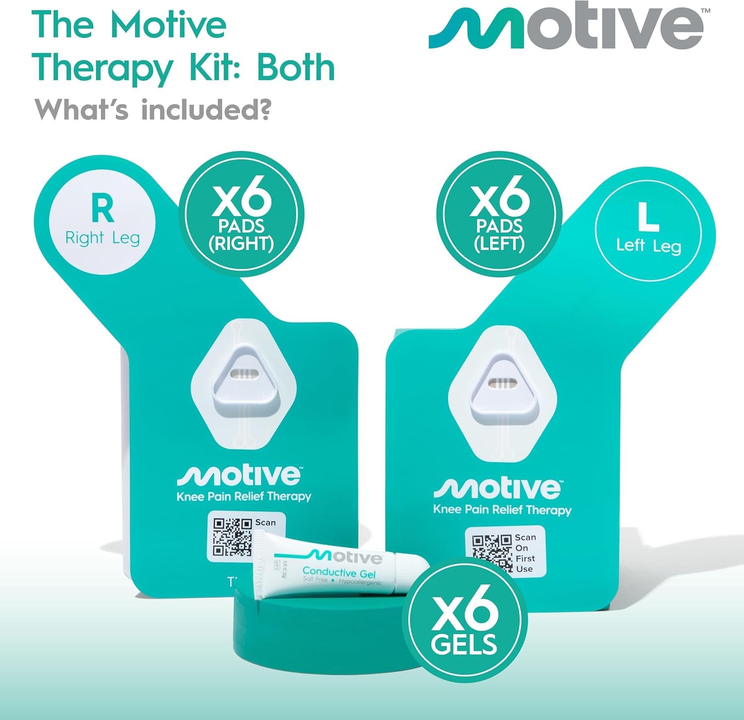 Close-up of Motive Knee Therapy Kit pads for comfortable contact