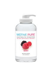 MOTIVE PURE electrolyte hydration berry pump bottle for on-the-go refreshment