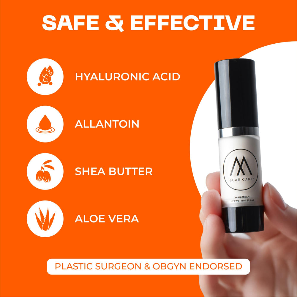 Motivo Scar Care on face and neck scars showing discreet application.