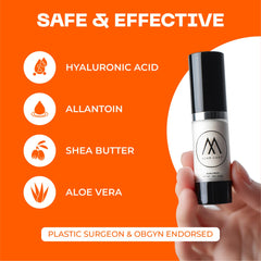 Motivo Scar Care on face and neck scars showing discreet application.