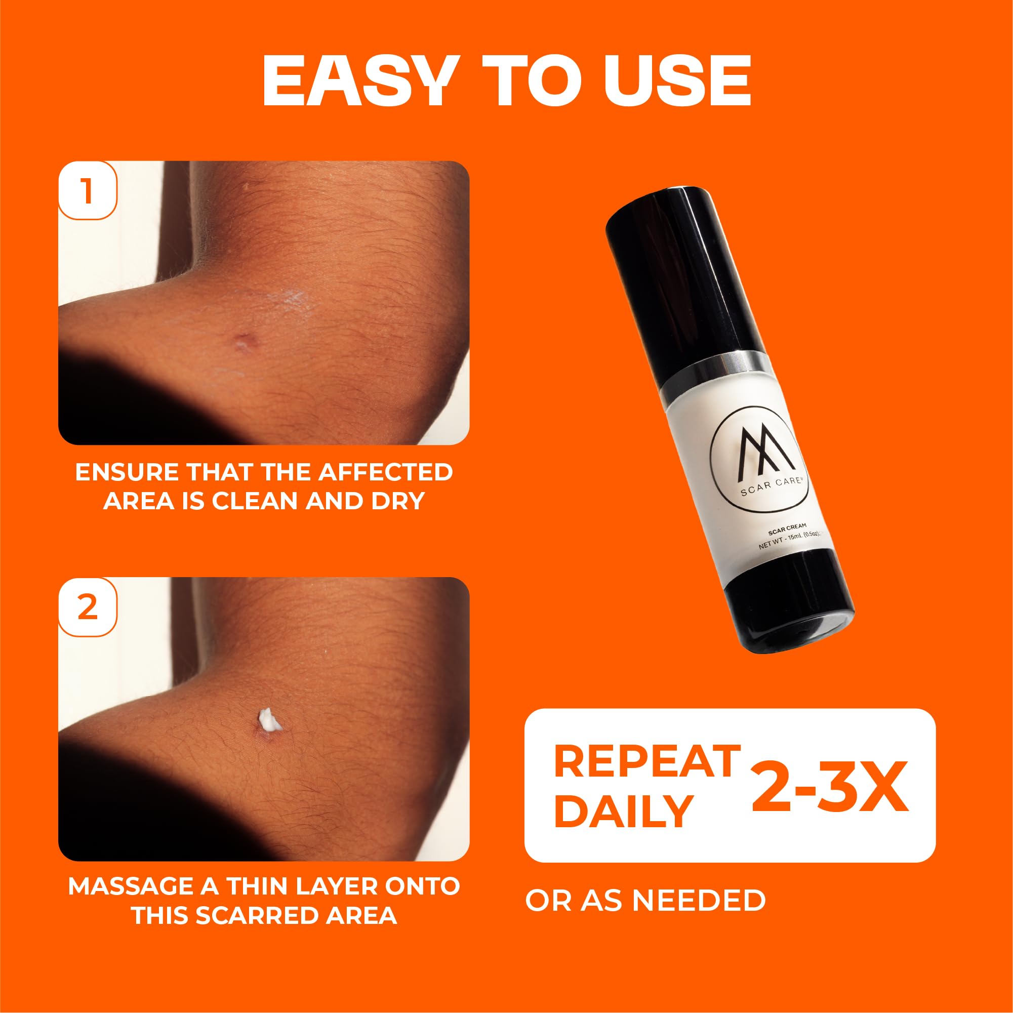 Fast-drying Motivo Scar Care formula with nearly invisible finish.