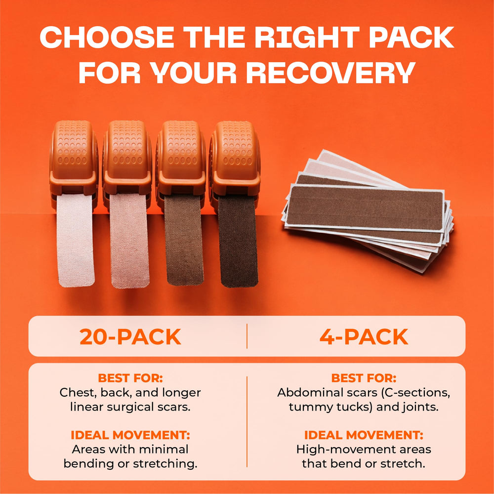 Motivo Scar Care compact packaging for easy travel.