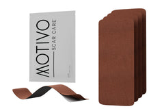 Motivo Scar Tape dispenser and travel strips for on-the-go scar care.