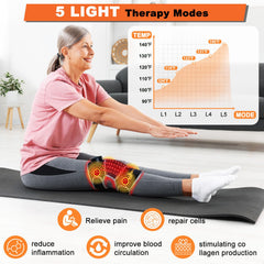 MOTUSANA knee brace showing heat function and adjustable warmth.
