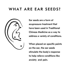 Mount Lai ear seeds application on the ear demonstrating easy placement.