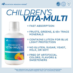 Pouring action of Vita-Multi shows easy to dose liquid for children