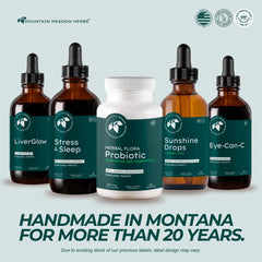 Mountain Meadow Herbs Herbal Flora Probiotics capsule texture shown for comfort.