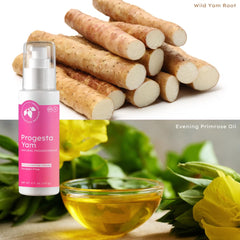 Mountain Meadow Herbs Progesta-Yam cream back label with ingredients and dosage guidance.
