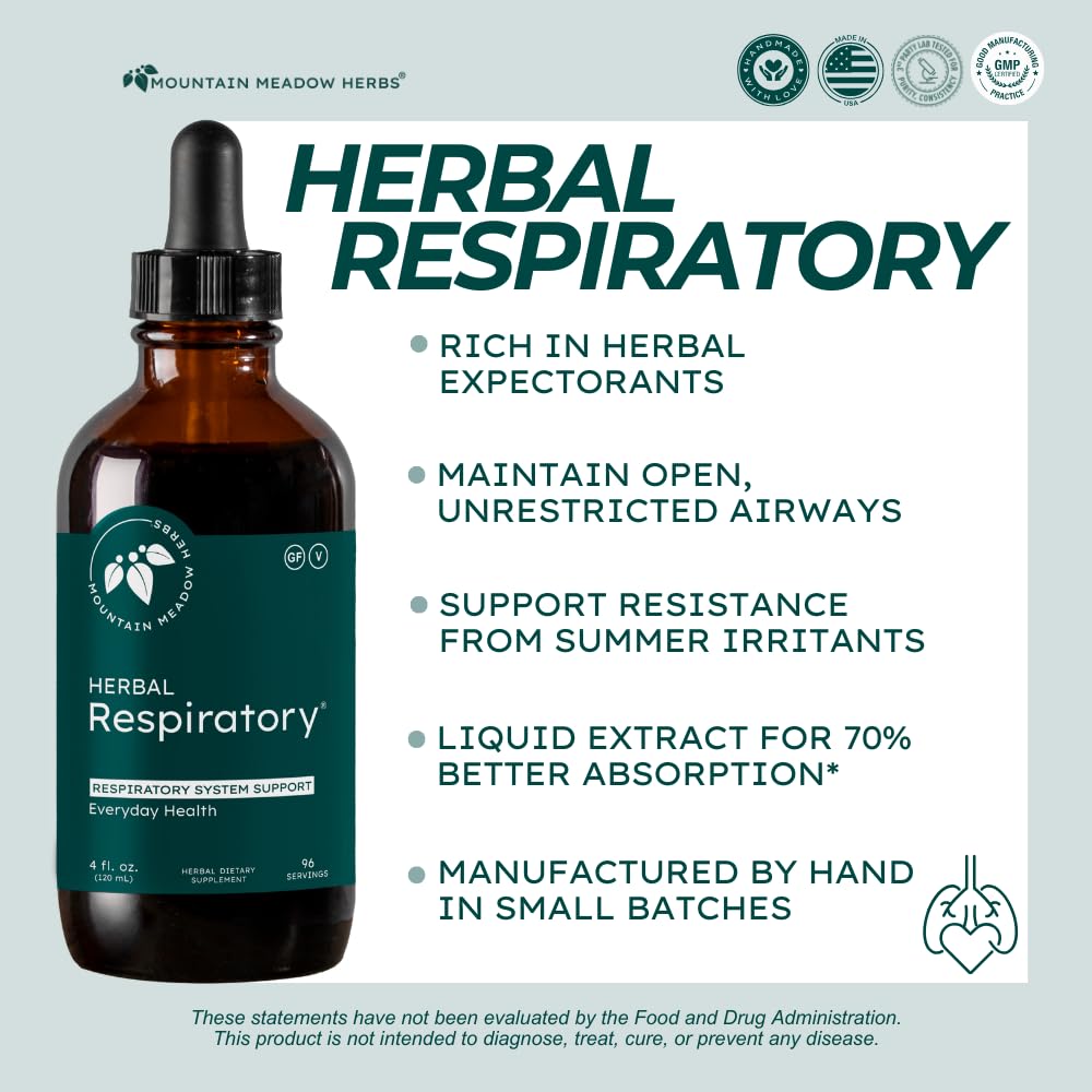 Mountain Meadow Herbs Respiratory packaging highlighting the herbal blend.