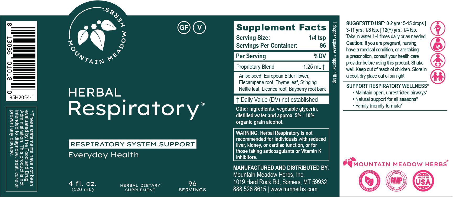 Bottle on shelf suggesting natural respiratory support from Mountain Meadow Herbs.