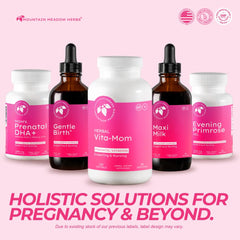 Softgels with water demonstrate easy daily prenatal routine.