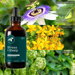 Mountain Meadow Herbs Stress & Sleep packaging designed for daily calm and restful nights.