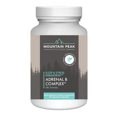 Mountain Peak Adrenal B Complex bottle front for cortisol support and energy