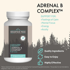 Mountain Peak Adrenal B Complex capsule close-up highlighting vegetarian capsules