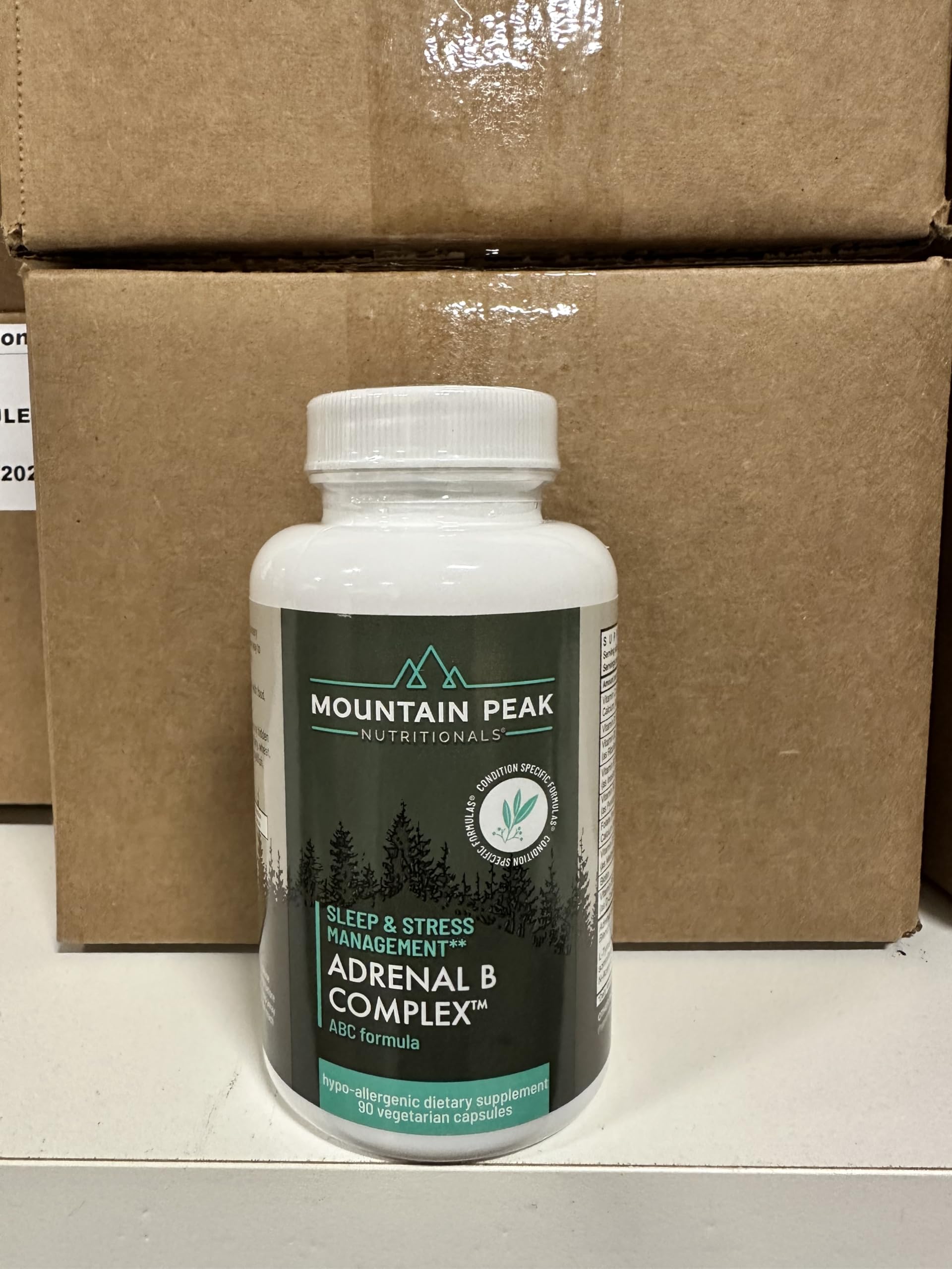 Mountain Peak Adrenal B Complex vegetarian capsules for balanced daily energy