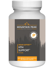 Mountain Peak HTN bottle with capsules for heart health support.