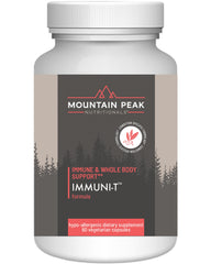Mountain Peak Immuni-T bottle front shows 60 veggie capsules for daily immune support