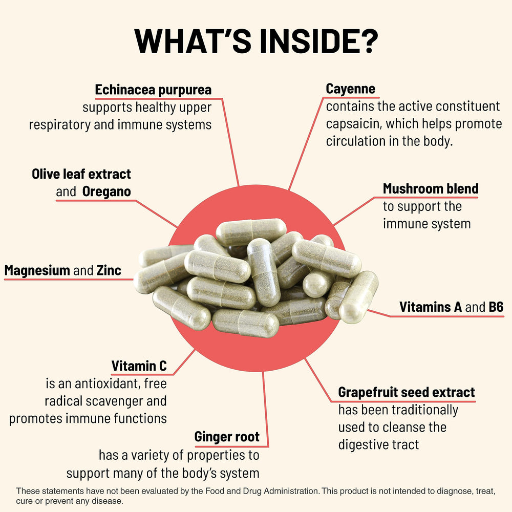 Mountain Peak Immuni-T capsules closeup on vegetarian capsules for easy use