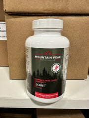 Mountain Peak Joint Formula box and leaflet detailing ingredients.