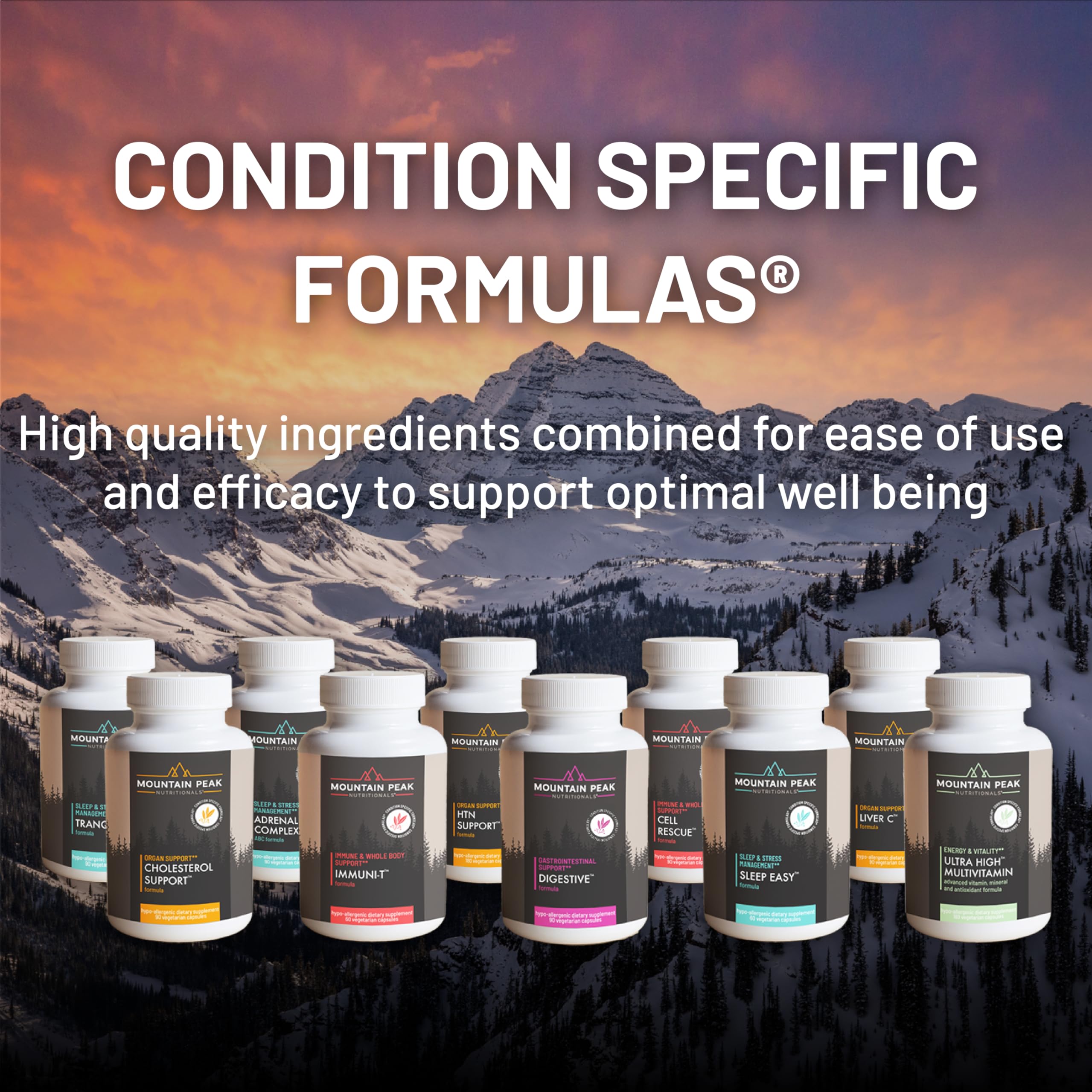 Mountain Peak Joint Formula packaging on countertop with product visuals.