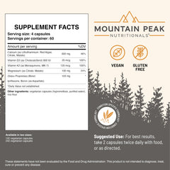 Mountain Peak Osteosupplement capsules ready for easy daily use
