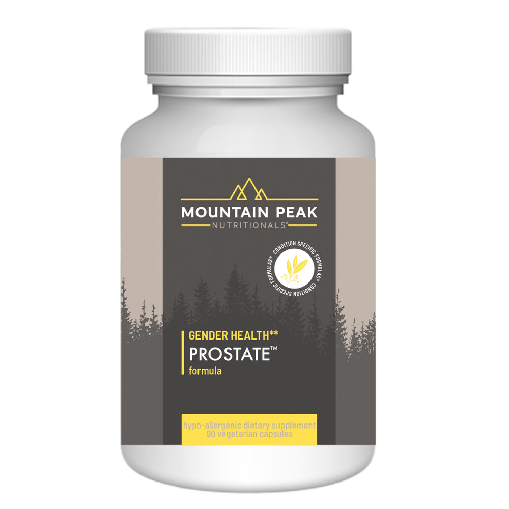 Mountain Peak Nutritionals Prostate Supplement bottle with capsules for urinary support.